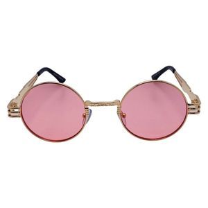 6146 | Pink Round Steampunk Sunglasses